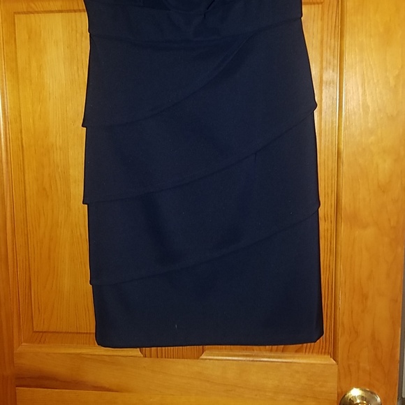 Fitted navy blue dress - Picture 4 of 4